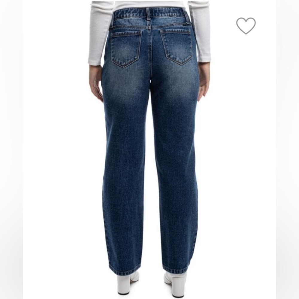 1822 DENIM Minna Distressed Straight Leg Jeans No Gap Waistband Baggy Loose NWT - Picture 8 of 16